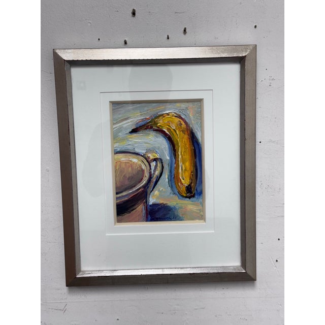 Yellow Circa 2011 Albert E. Smith Abstract of Banana For Sale - Image 8 of 12