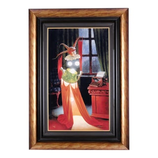 2015 Michael Cheval "Inspiration" Limited Edition 223/450 Framed Crackled Golden Wood Inner Black Wood Frame Filet Color Dye Sublimation on Aluminum For Sale