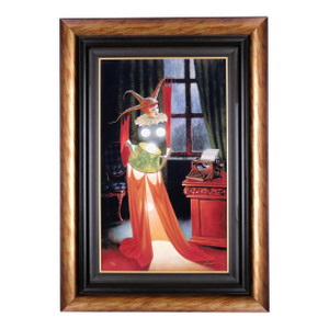 2015 Michael Cheval "Inspiration" Limited Edition 223/450 Framed Crackled Golden Wood Inner Black Wood Frame Filet Color Dye Sublimation on Aluminum