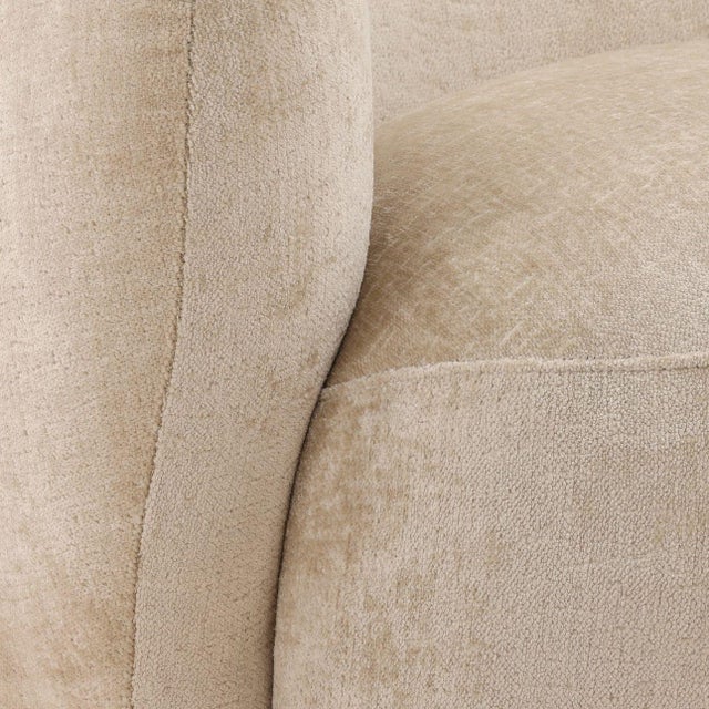 2020s Light Sand Velvet Contemporary Accent Chair For Sale - Image 5 of 7