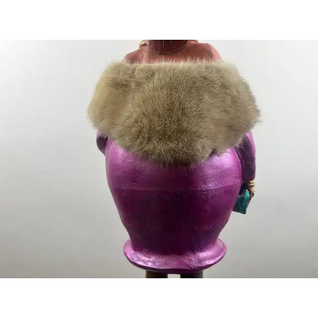 Whimsical Life-Size Metal Sculpture of Stylish Lady With Dog, 5 Ft Tall , Signed 1980's For Sale - Image 14 of 18