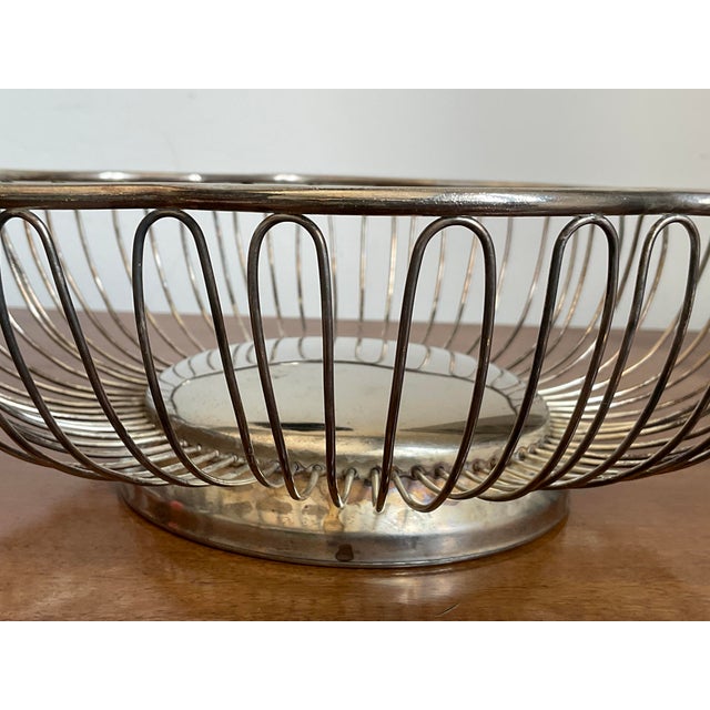 Mid 20th Century Silver Plated Bread Basket - Attributed to Gorham For Sale - Image 12 of 14