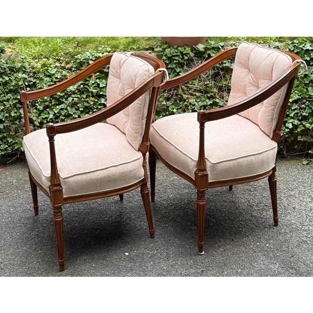 1970s Vintage Regency Louis XVI Armchairs - A Pair For Sale - Image 5 of 11