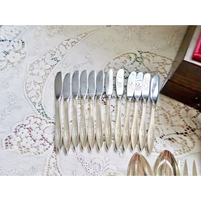 Metal Vintage Gorham Sterling Silver Gossamer Pattern Flatware Service for 12 - 126 Pieces For Sale - Image 7 of 13