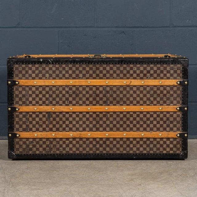 Brown Antique Trunk in Damier Canvas from Louis Vuitton, France, 1900 For Sale - Image 8 of 18