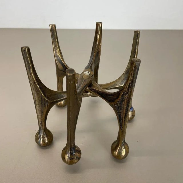Mid-Century German Brutalist Candleholder in Bronze from Michael Harjes, 1960s For Sale - Image 16 of 18