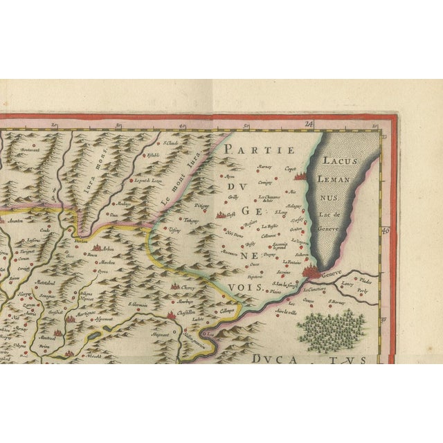Antique Blaeu Map of Bresse & Dombes, 1642 For Sale - Image 6 of 9
