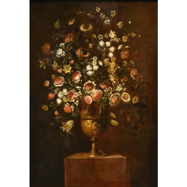 Andrea scacciati (florence 1642–1710) flower composition in an embossed vase (2 of 3) oil on canvas 130 x 90 cm - in an...