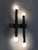 Pair of 4-Light Wall Sconces by Maison Sciolari in Brushed Metal. Italy, 1970s Stunning pair of double wall sconces in...