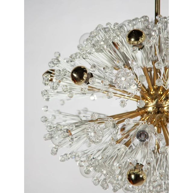 Eclipse Blowball Brass and Crystal Ceiling Light attributed to Emil Stejnar for Rupert Nikoll, 1950s For Sale - Image 10 of 12