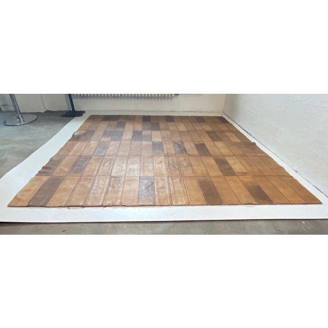 Animal Skin Brown Leather Rug from de Sede, 1970s For Sale - Image 7 of 7