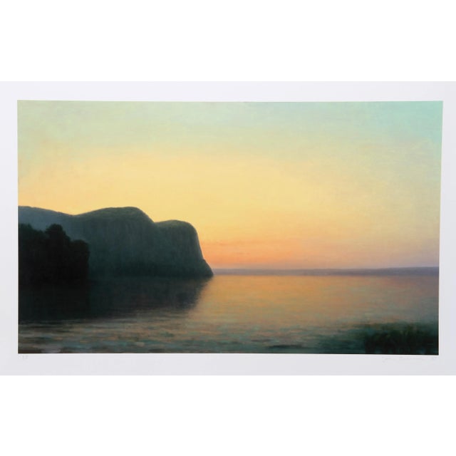 Contemporary John Beerman, Hook Mountain, Yellow Sky, Lithograph For Sale - Image 3 of 3