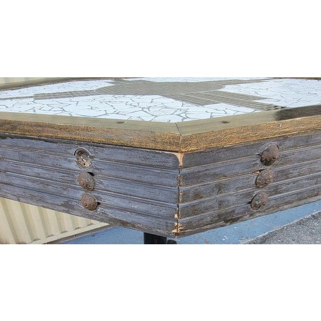 Mid 20th Century Mid 20th Century New Mexico Tile / Pedestal Table For Sale - Image 5 of 7