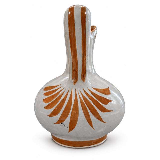 Rustic Mid-Century Tonalá Mexico Hand-Painted Ceramic Pottery Jug For Sale - Image 3 of 7