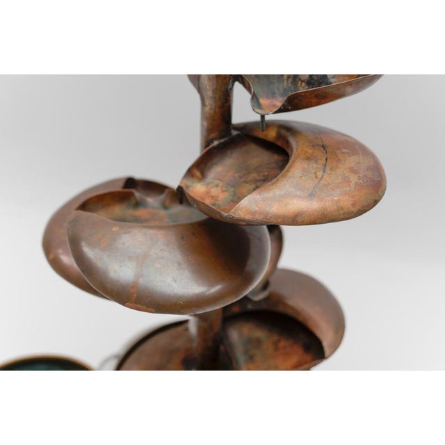 Metal Handmade Electrical Copper Indoor Fountain with Flowers, Italy, 1960s For Sale - Image 7 of 15