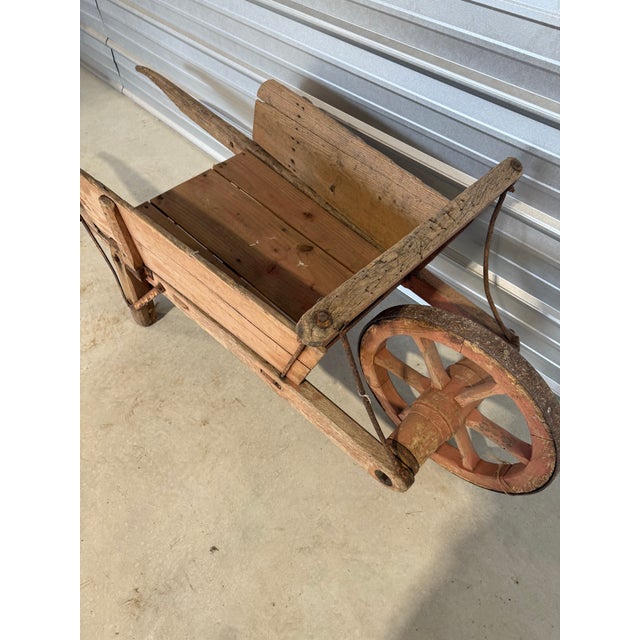 Antique Wheelbarrow in Weathered Salmon Color From England For Sale - Image 11 of 18