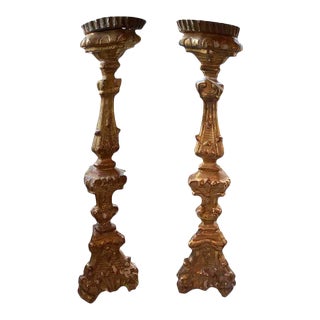 Antique Gilt Candlesticks - a Pair For Sale