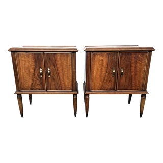 Mid-Century Italian Wood Bedside Tables, 1950s, Set of 2 For Sale