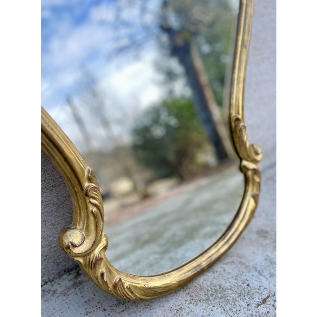 Vintage Baroque Louis XV Style Gilded Wood Mirror, 1890s For Sale - Image 5 of 8