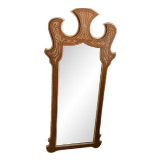 1970s Vintage Pulaski Furniture "Acapella" Scrolled Silhouette Accent Wall Mirror For Sale