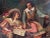 Large Antique European Cavalier Interior Scene Oil Painting in Carved Wood Frame For Sale - Image 4 of 12