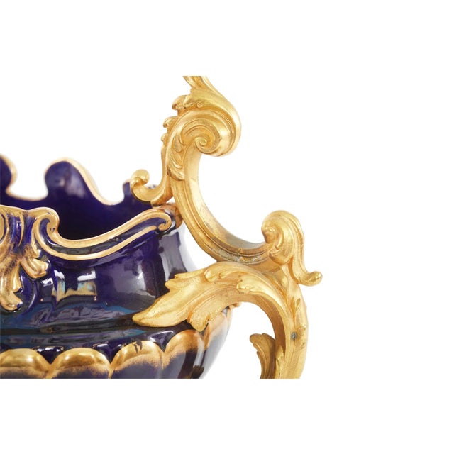 19th Century Gilt Gold Porcelain/Bronze Mounted Centerpiece For Sale In New York - Image 6 of 8