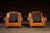 Late 20th Century Pair of Rolled Arm Leather Club-Style Armchairs in Camel For Sale In Chicago - Image 6 of 12