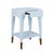 Contemporary Matthew Izzo Home Patti Glossy Light Blue Lacquer One Drawer Side Table With Antique Brass Foot Caps For Sale - Image 3 of 6