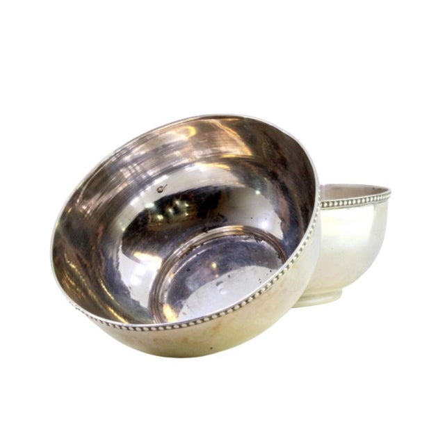 Metal Washbasins in Silver with Pearly Edges, Set of 2 For Sale - Image 7 of 7