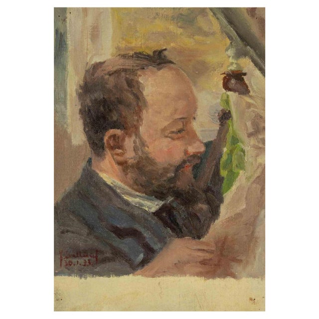 Francesco Settimj, Portrait of Man, Oil Painting, 1933 For Sale