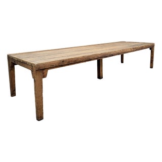 Large Fir Dining or Work Table, 1920s For Sale