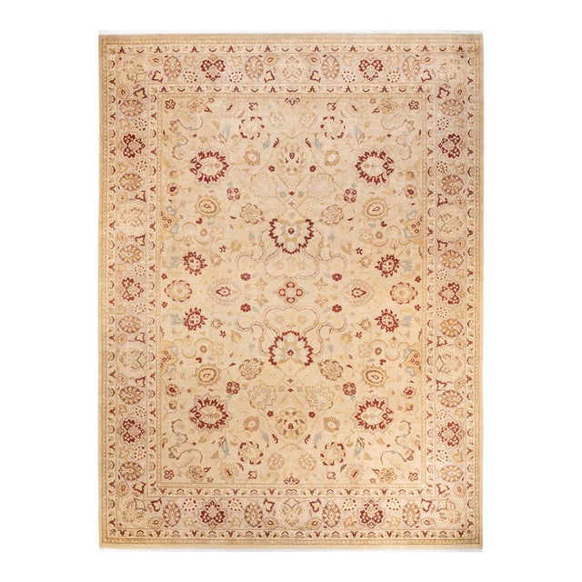 Ivory Mogul, One-of-a-Kind Hand-Knotted Area Rug in Ivory, 9' 4" x 12' 5" For Sale - Image 8 of 8