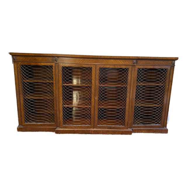 Late 19th Century Regency Style Mahogany Cabinet Sideboard Bookcase For Sale