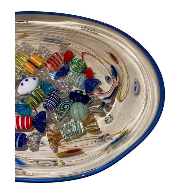 Set of 22, 1970's Ursa Major France Millefiori Plate With Italian Murano Glass Candies. For Sale - Image 9 of 14