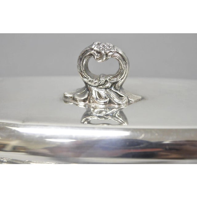 F.B. Rogers Silver Co. Vintage Fb Rogers 1959 Victorian Silver Plated Footed Covered Butter Dish For Sale - Image 4 of 14