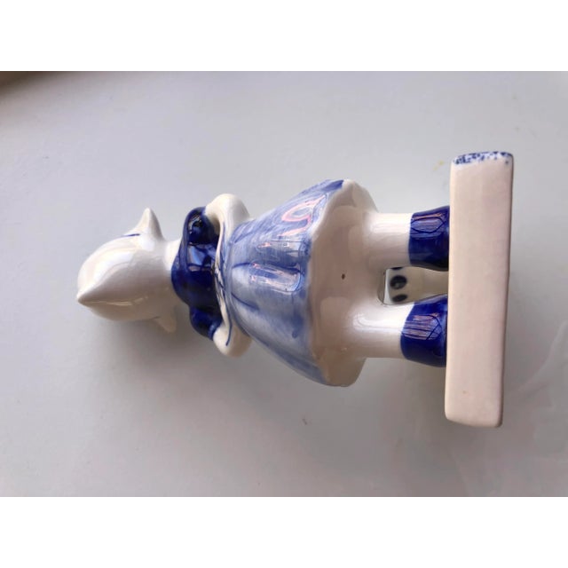 Ceramic Vintage Delft Little Dutch Girl Figurine & Candle Holder For Sale - Image 7 of 8