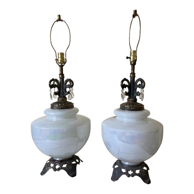 1970’s Ef & Ef Industries Vintage Multicolored Table Lamps - a Pair For Sale