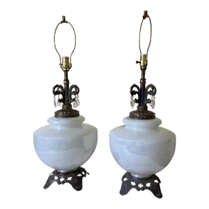 1970’s Ef & Ef Industries Vintage Multicolored Table Lamps - a Pair