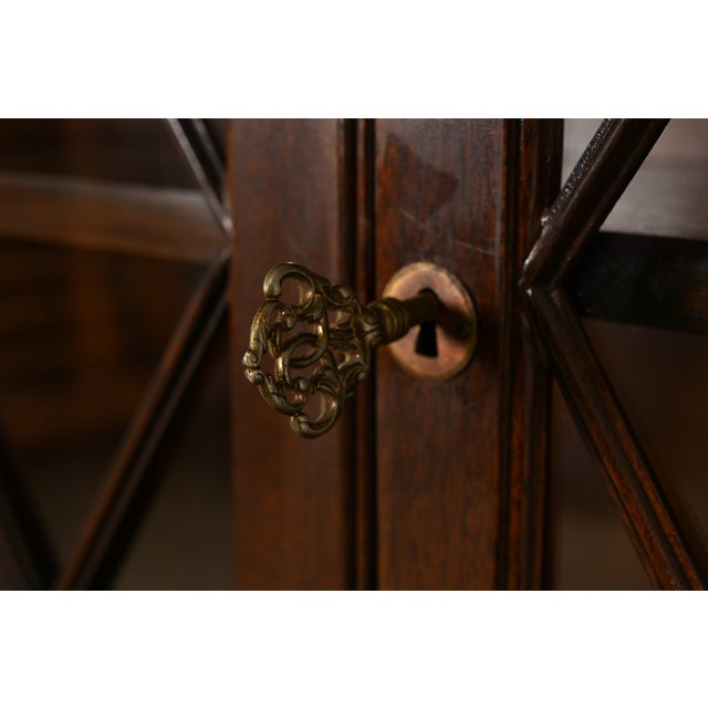 Brown Imperial Furniture Federal Inlaid Mahogany Secretary Desk With Bookcase Hutch, Circa 1940s For Sale - Image 8 of 17