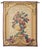 Last Piece Remaining! Decorative tapestry with vase of flowers, framed by a elegant border of stylized design with...