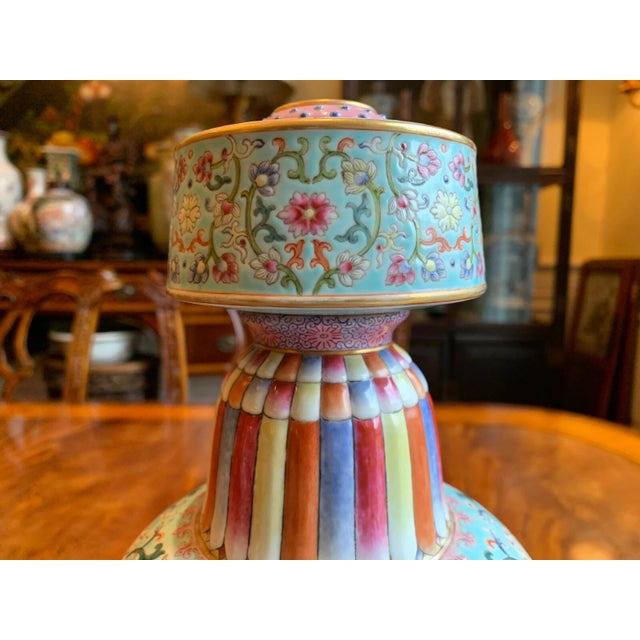Rose 19th Century Chinese Qing Dynasty Famille Rose Fenba Porcelain Vase For Sale - Image 8 of 11