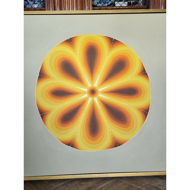 Beige Mid Century Modern Optical Art For Sale - Image 8 of 10