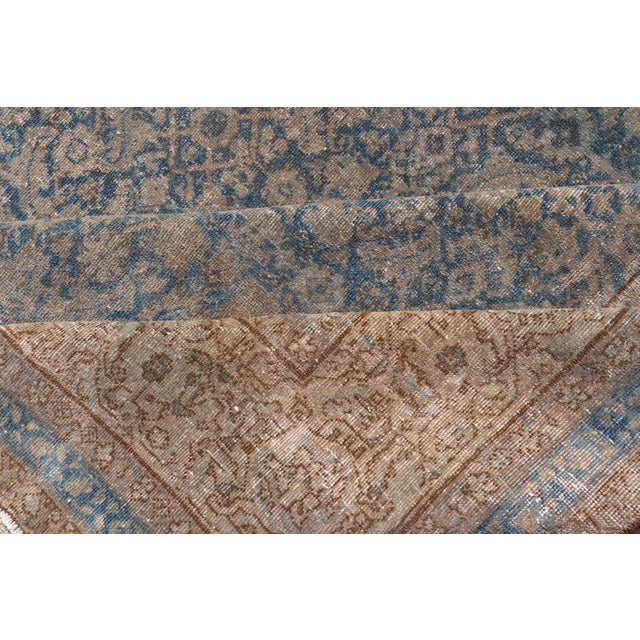 Antique Indian Agra Rug With Intricate Allover Floral Design in Blue 6'9 X 14'0 For Sale - Image 12 of 12