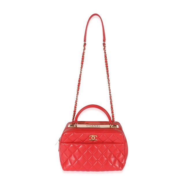 Chanel Red Striped Patent Mini Rectangular Classic Flap Bag For Sale - Image 4 of 8