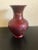 Maroon Vintage Hand-Painted Golden Color Bamboo Glass Vase For Sale - Image 8 of 12
