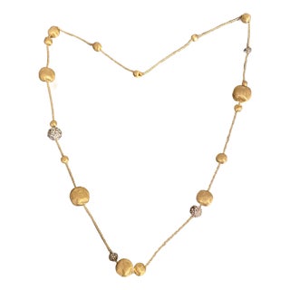 Late 20th Century Marco Bicego Yellow 18k Gold and Diamond Necklace For Sale