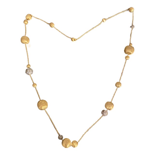 Late 20th Century Marco Bicego Yellow 18k Gold and Diamond Necklace For Sale