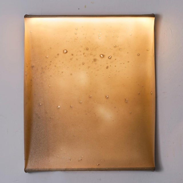 Sculptural light object in oak & bio-textile canvas by natural material studio dimensions: d 10 x w 50 x h 60 cm....