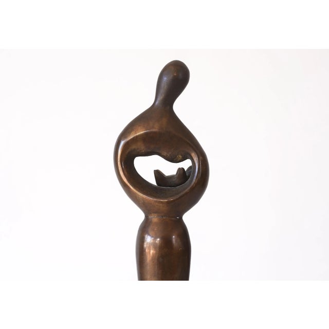 Modernist Abstract Brass Madonna and Child Sculpture For Sale In San Francisco - Image 6 of 7