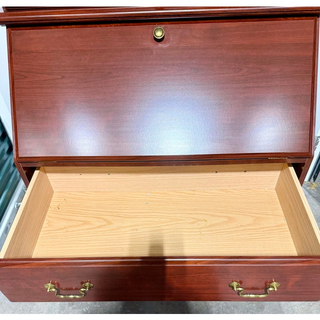 Chippendale Secretary Desk With Bookcase For Sale - Image 6 of 12